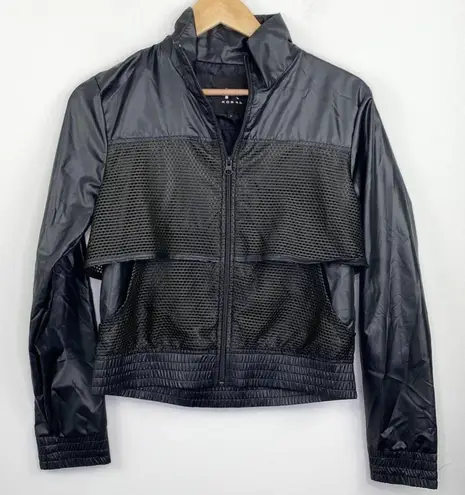 Koral Black Mesh Full Zip Rain Zephyr Bomber Jacket Women's Size Small S