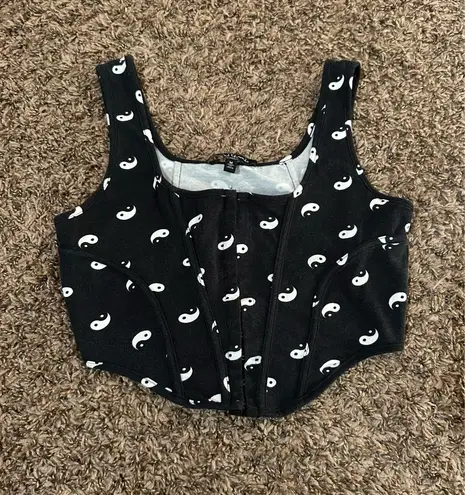 Yin yang corset top Black Size M