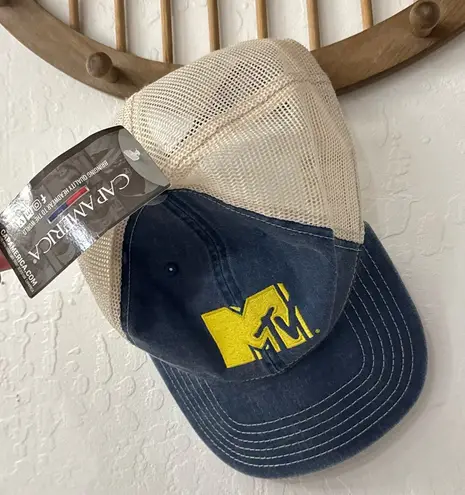 MTV Denim Tan Truck Hat SnapBack NWT Blue