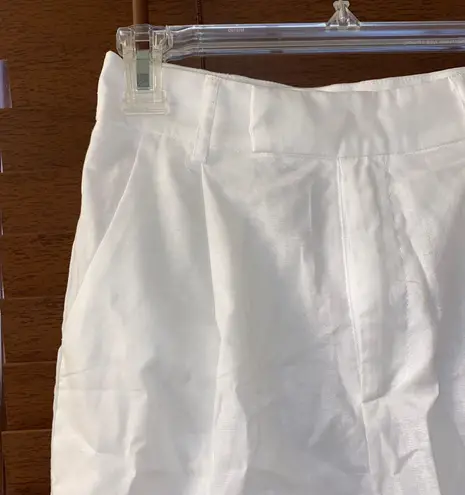 Keen The Label NWT $98 Amy White Linen Blended Cargo High-Waisted Pants S