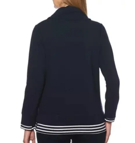 Rafaella NWT  Navy Cowl Neck Long Sleeve Sweatshirt