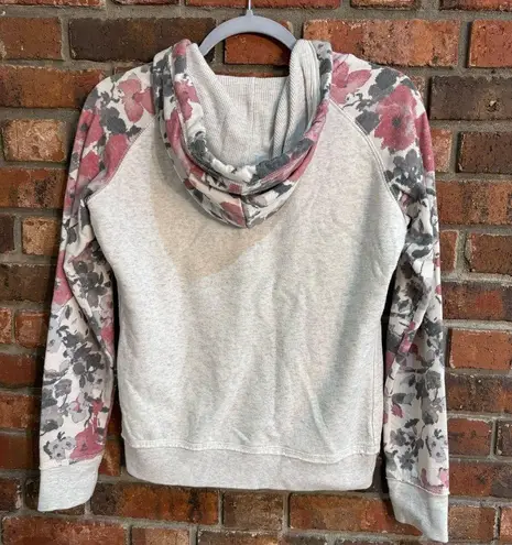 Aeropostale  womens floral hooded zip up y2k jacket cream small