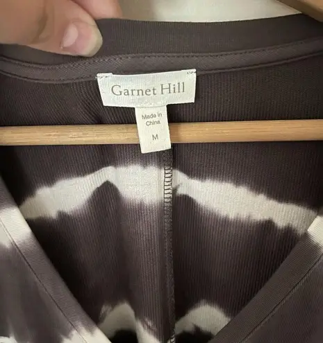 Garnet Hill Women Everyday T Shirt Dress Size Medium Stretch Brown Gray Tie Dye