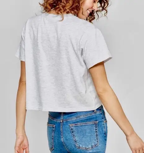 Freeze NASA American Flag Crop Top Boxy Tee size L Gray Size L