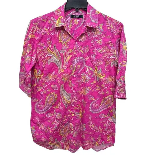 Ralph Lauren  Women's Size Medium Pink Paisley Classic Sleep Shirt