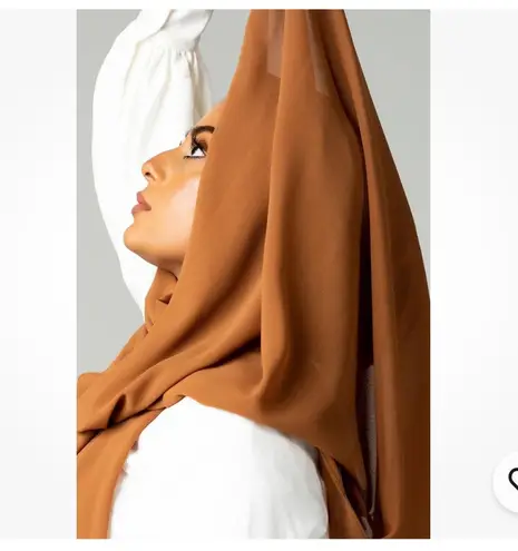 Premium Chiffon Rectangle Hijab In Burnt Orange For Women