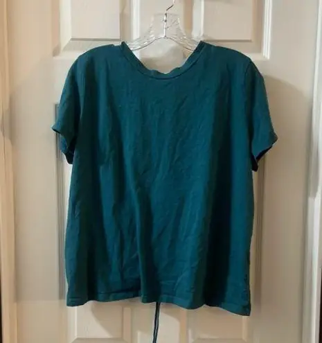 All In Motion  Teal Short Sleeve Drawstring Cinch Back Tee XXL