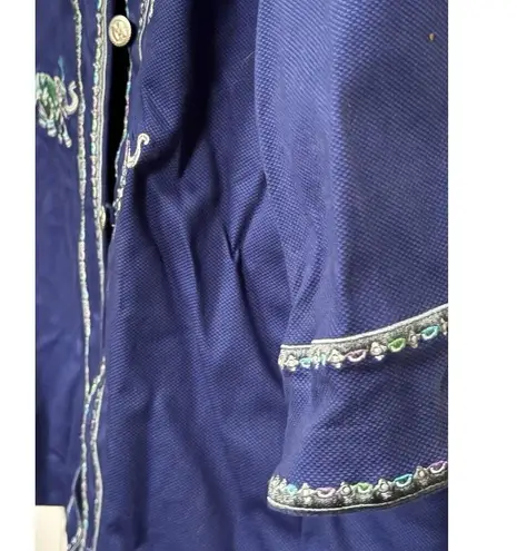 Bob Mackie 3XL FLAW Wearable Art Embroidered Purple Elephant Oriental Jacket