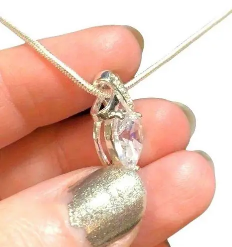 Swarovski Elements Infinity Heart Pendant on Silver Chain Necklace