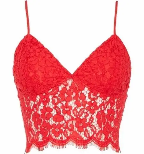 Bardot  Sienna Red Lace Bralette Crop Top