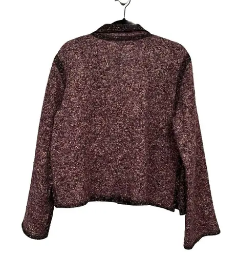 Adri New York Boucle Wool Blend Sweater Cardigan Size L