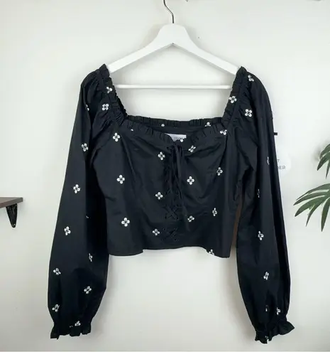 Lost + Wander Nightshade Long Sleeve Top Black White One Size