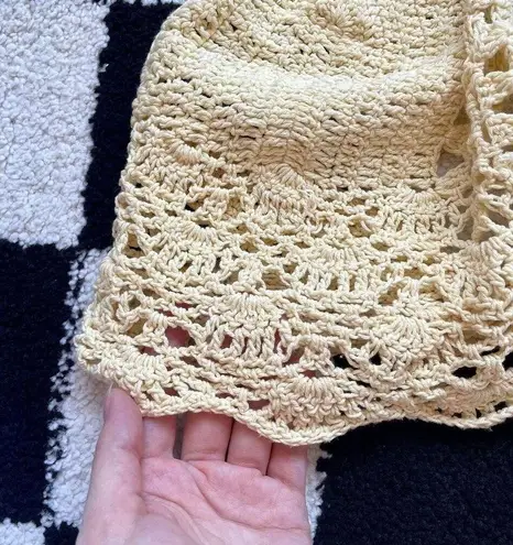 Pastel Yellow Crochet Halter Top XS