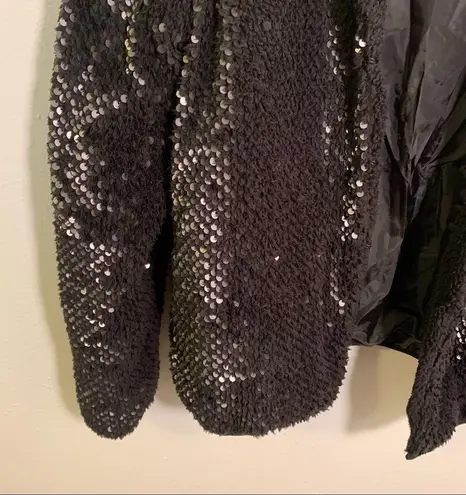 VERO MODA Starlight Jacket Black Sequin Teddy Bomber