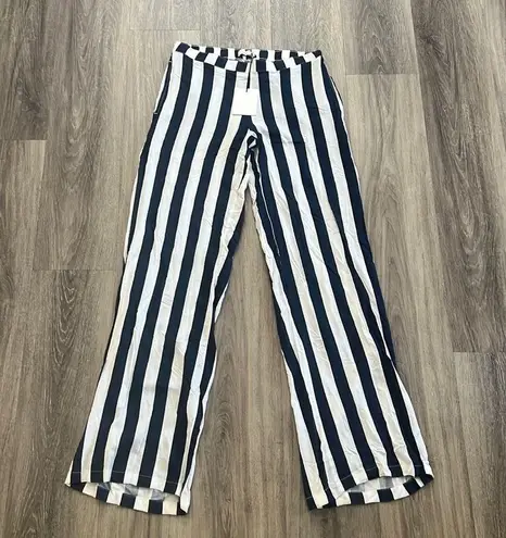 ONIA  Wide Leg Pants White Blue Navy Mila
Beach Striped Anthropologie Médium