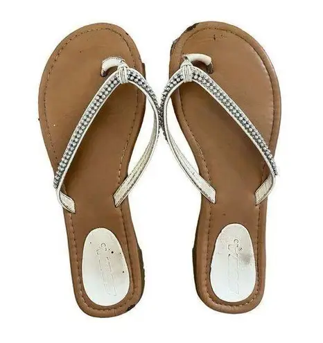 Soda Rhinestone Embellished Flip Flops Sandals