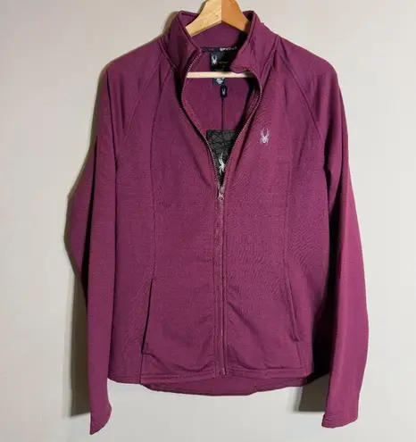 Spyder NWT Active Full Zip Fleece Jacket Womens Medium Purple Soft Shell Outdoor