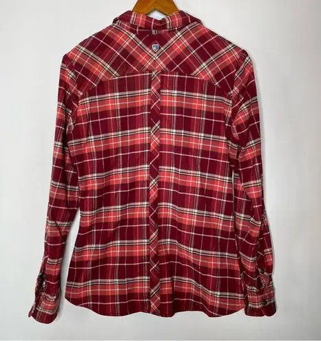 Kuhl Alina Plaid Flannel Shirt Red Spice Size Medium