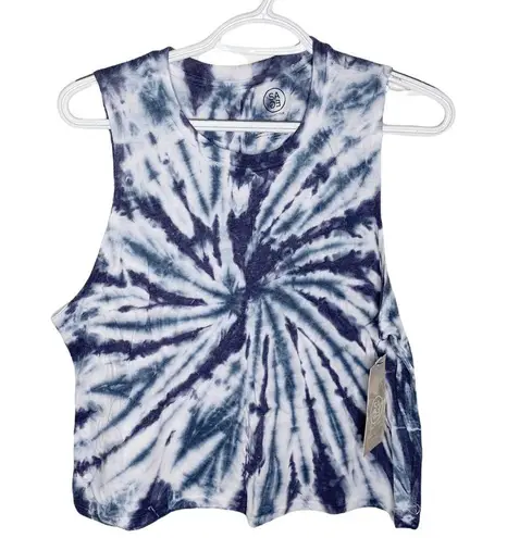 Sage  Collective tie dye boxy tank top in Navy size M - Image 2