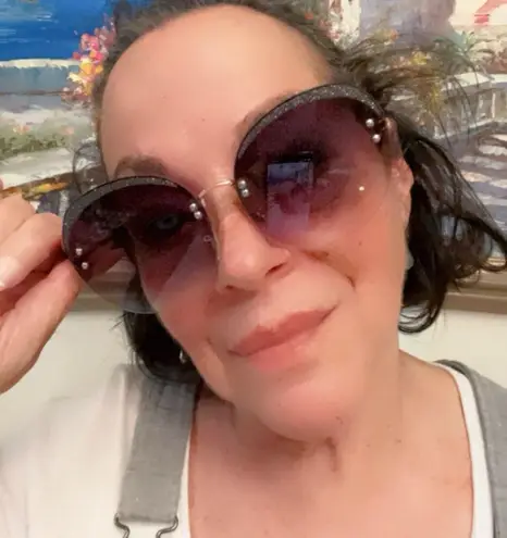 Large ROUND Frame Oversized Sunglasses Embellished with Glitter Trim