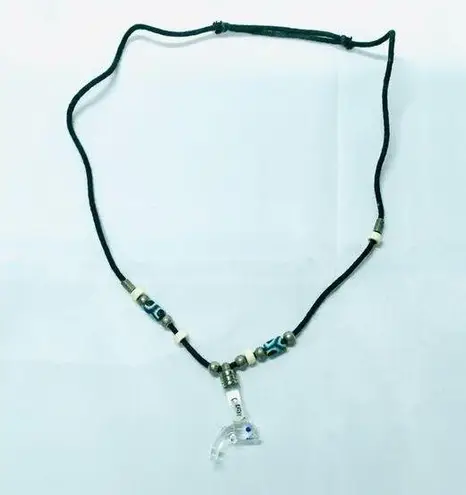 Expandable Glass Dolphin Necklace Black