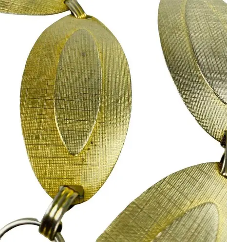 Vintage Chain Belly Band Belt Necklace Gold Tone Metal Oval Shaped Links u