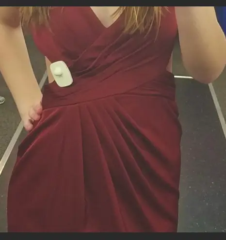 Clarisse burgandy pleated red prom dress