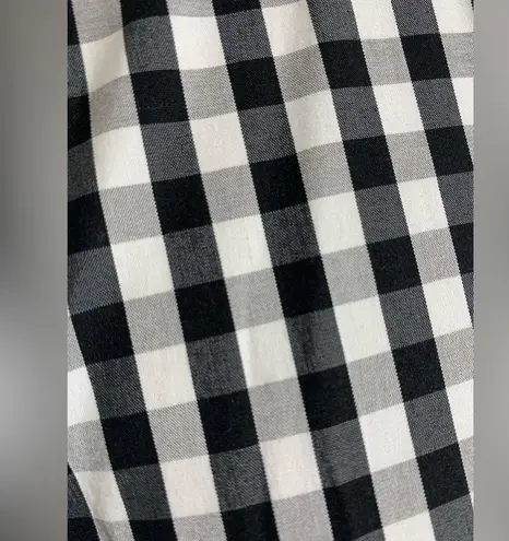 Lafayette 148 , 3/4 sleeve button down black and white checkered gingham 8