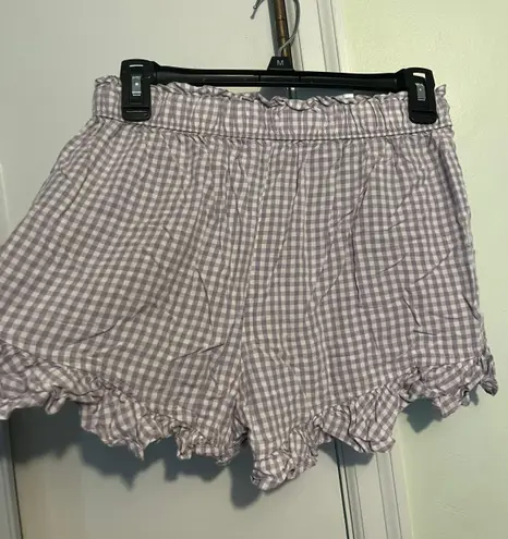 Hollister Plaid Shorts With Ruffles