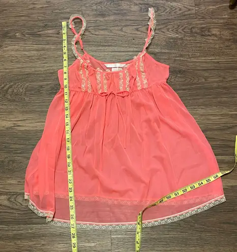 Victoria's Secret Victoria’s Secret Lightweight Sheer BabyDoll Chemise Nightie Coral Cream Medium 