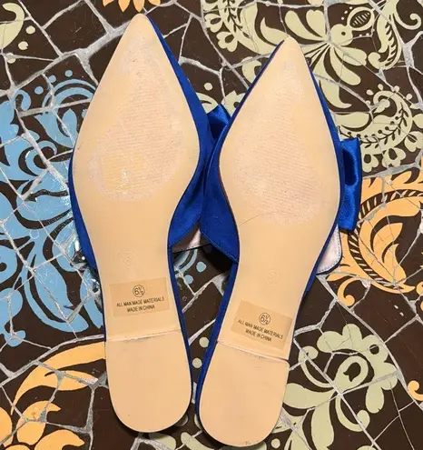 OLIVIA Blue Suede Slip on Flat Shoes Sz: 6.5