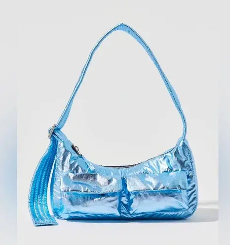 Baggu Metallic Light Blue Cargo Shoulder Bag NWT!