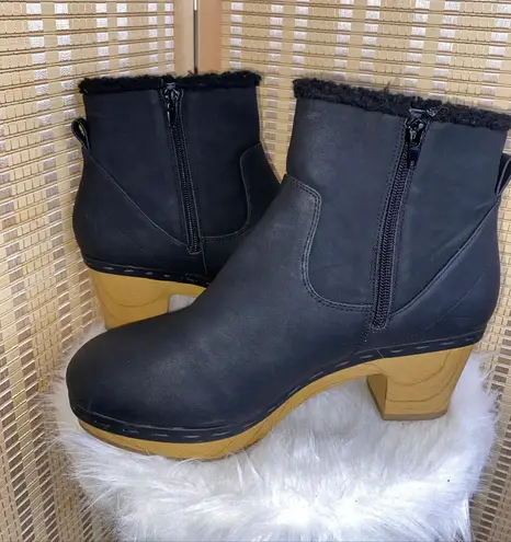 Style & Co Townaa Winter Faux Fur Ankle Boots Black Side Zip Closure