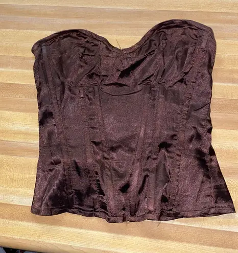 Pretty Little Thing Brown Corset Top