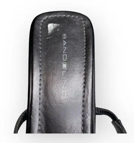 Bandolino new 𒀭 T Strap Kitten Heels Mules Sandals 𒀭 Black Leather 𒀭 10M 𒀭 SJP