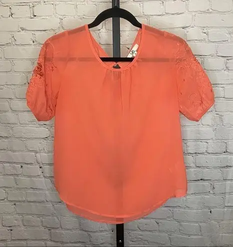 YA Los Angeles Silk Blend Orange Blouse