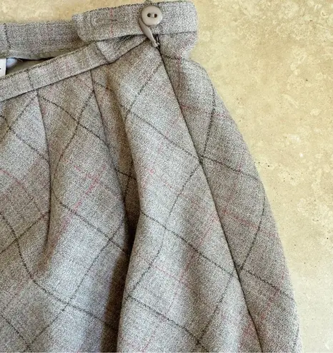 Pendleton  Beige Diagonal Plaid Vintage Wool Womens Size 12 Pencil Knee Length