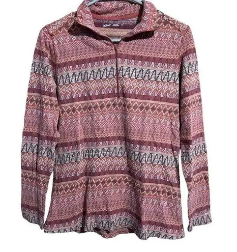 Woolrich  Aztec Print Quarter Zip Pullover Jacket Top Medium Womens M Cotton