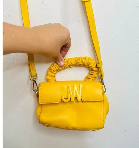JASON WU Yellow Leather Adjustable Crossbody JW Logo Ruched Handle Rommy Bag