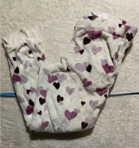 Cozy Plush Heart Pajama Pants Women's Size L 12