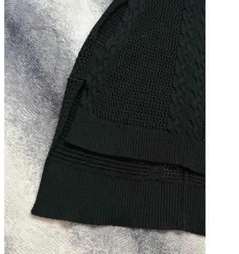 ALLSAINTS Open Knit Erbus Black Pullover Hi Low Cape Size 4 - 6 Small