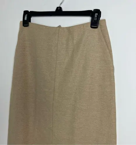 Ralph Lauren Vintage  Black Label Midi Pencil Skirt Size 6 Wool & Silk Tan Beige