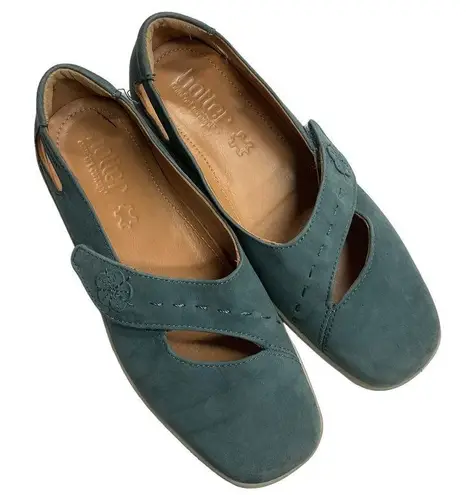 Hotter Comfort Concept Bliss Mary Jane Flats Shoes Size 7 Blue Leather Soft