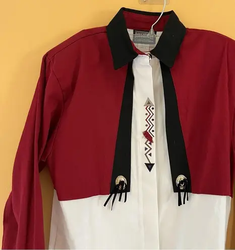 Vintage Rodeo Burgundy Shirt Roughrider by Circle T, Women’s size Small Black