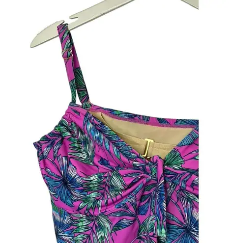 Swimsuits for All Orchid Bloom Tie Front Underwire Tankini Swimsuit Top Size 22 Pink