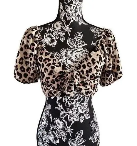 Iris  Tie Front Leopard Print Crop Top Coastal Beach Travel Vacation Everyday