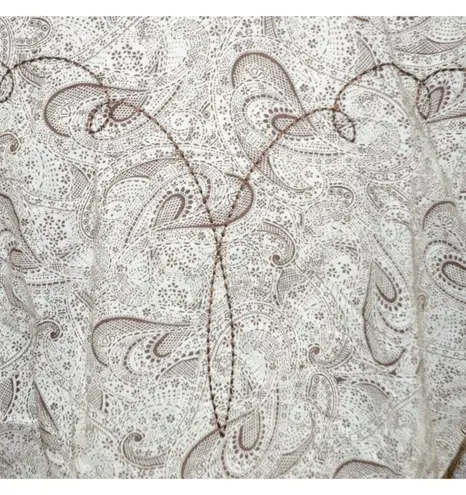 Wrangler Brown Paisley Print Concho Snap Front Embroidered Western Shirt Size XL