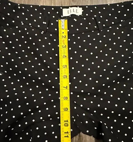 Elle  Brand Skinny Ankle Black White Polka Dot Career Pants Trousers Size 8