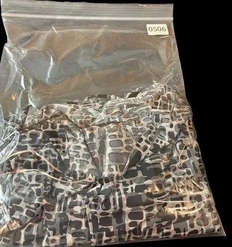 George Black Gray Geometric Sleeveless Cowl Neck Empire Waist Pullover Dress XL