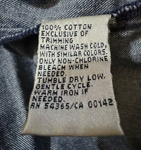 Allison Daley Vintage Nautical Theme Blue Denim Zip Front Vest Sailboat Flag 10P